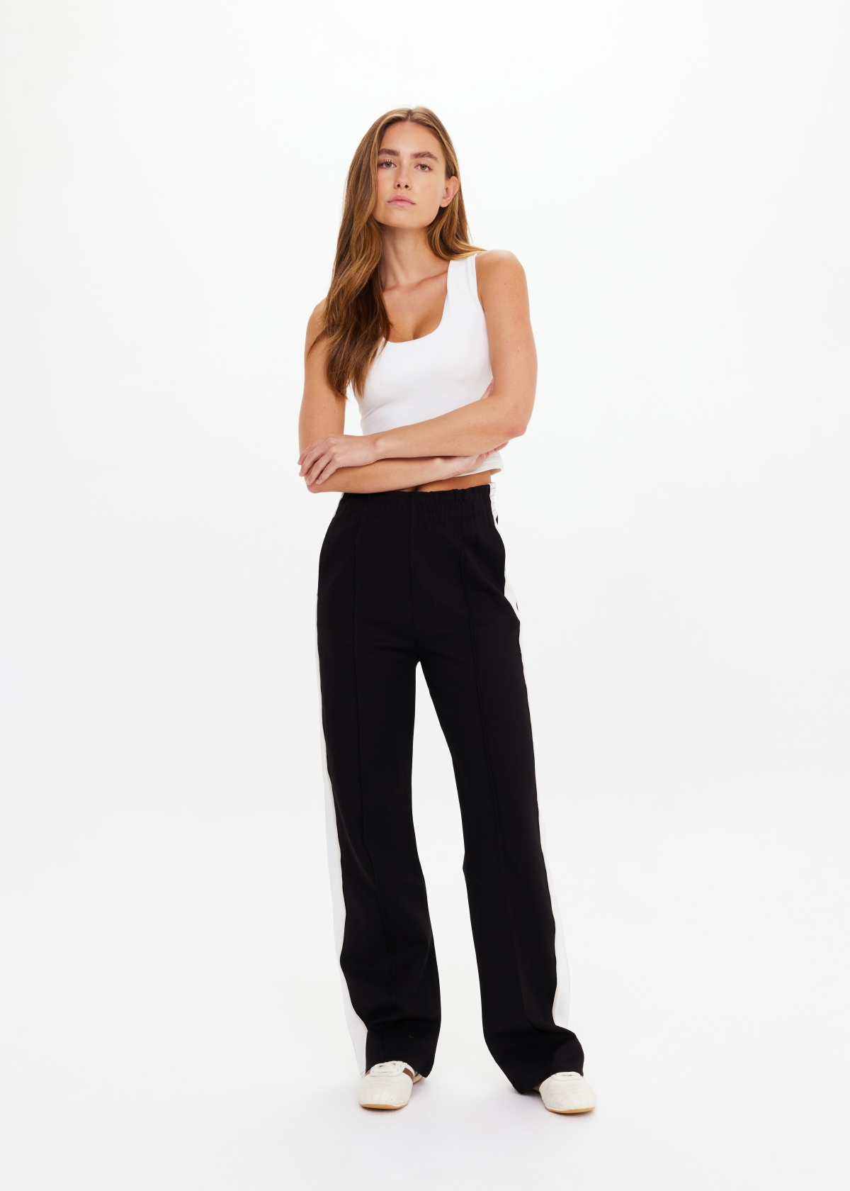 andmary Highwaist ribbon pants ブラック M ANDMARY】Highwaist