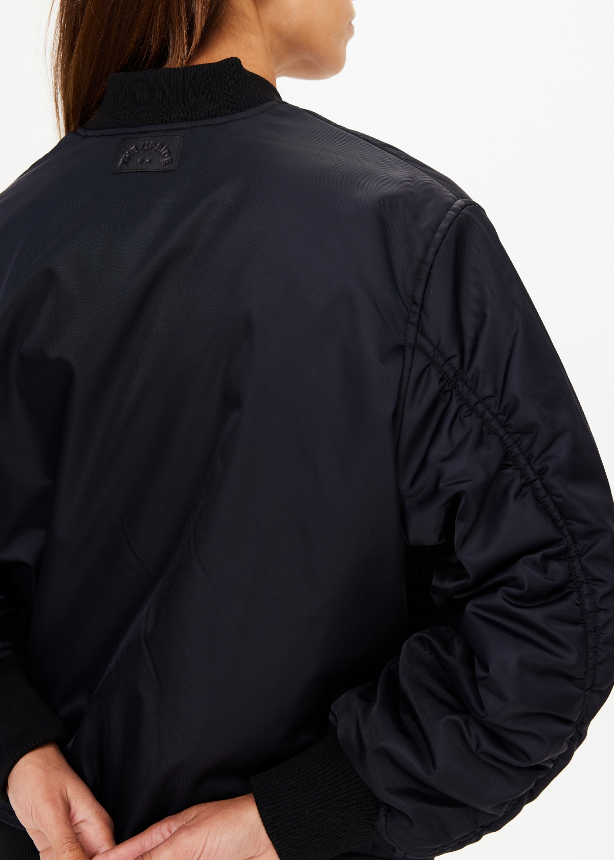 Bomber Free People Noir - Taille XS, Satin, Manches Longues, Style Bohème Décontracté