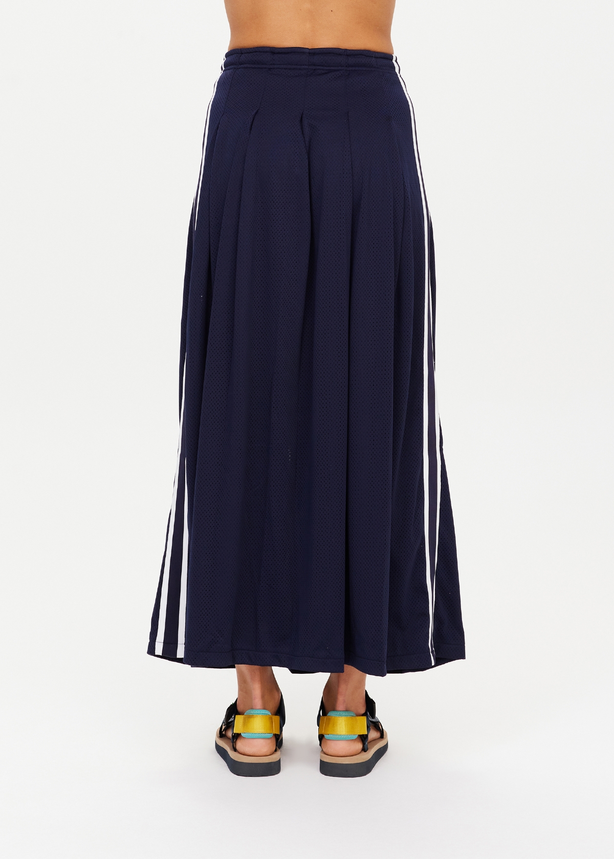 LOREN PLEATED MIDI SKIRT in NAVY | The UPSIDE
