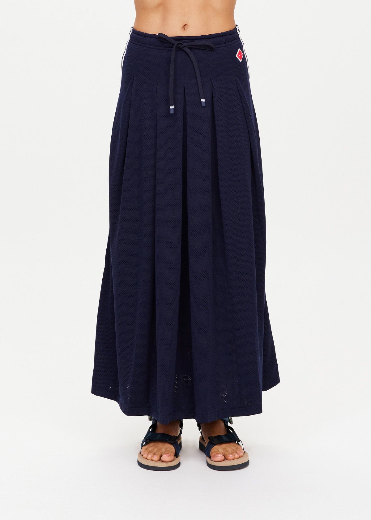 LOREN PLEATED MIDI SKIRT in NAVY | The UPSIDE