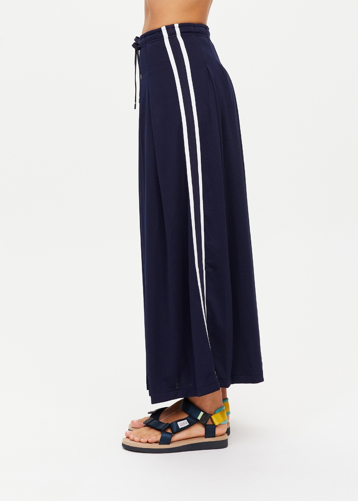 LOREN PLEATED MIDI SKIRT in NAVY | The UPSIDE
