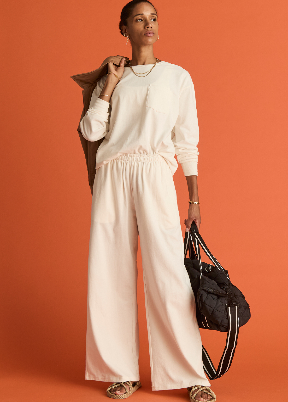 SOHO TOKIO WIDE LEG PANT in CREME | The UPSIDE