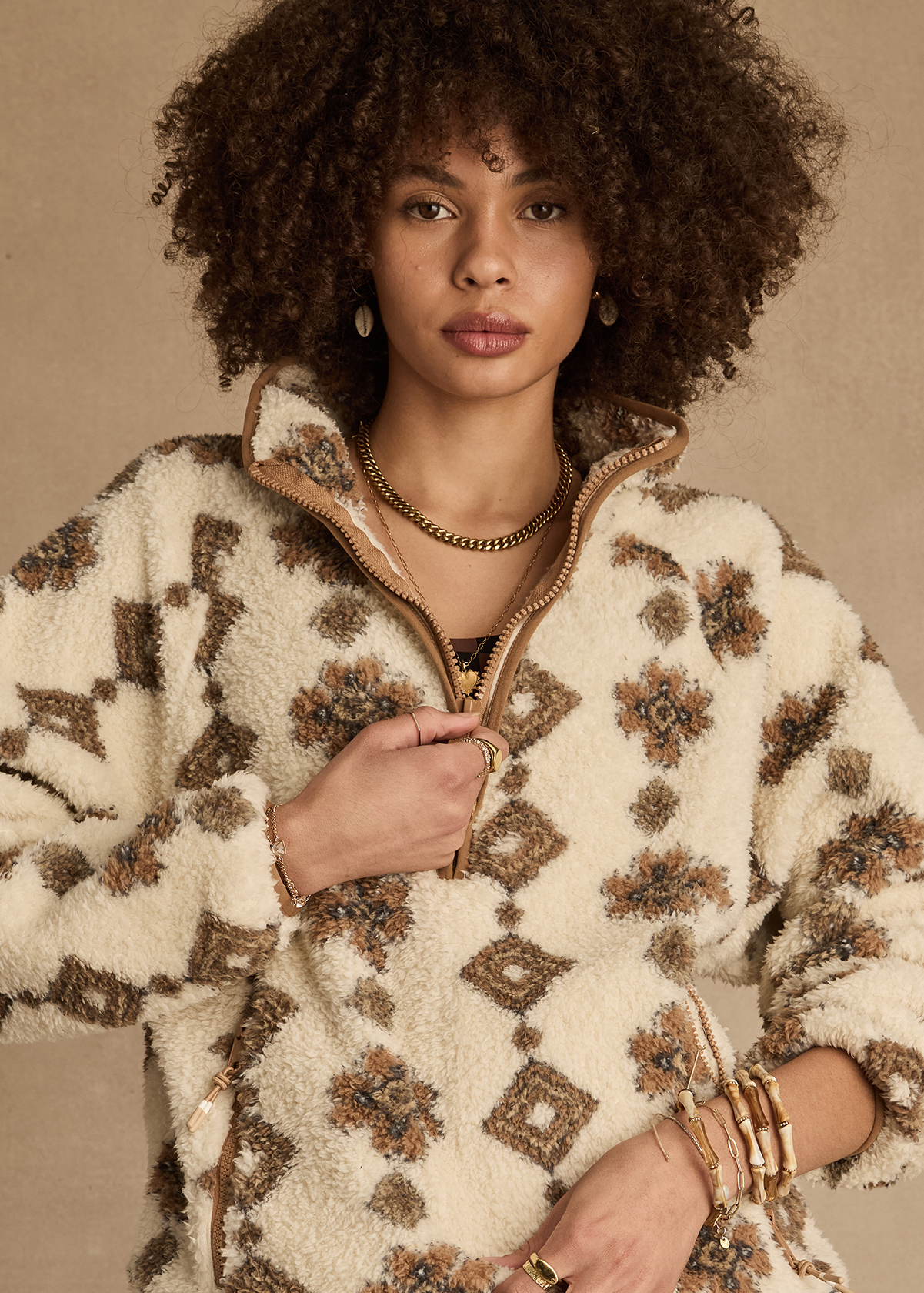 HARLOW FLEECE PULLOVER in ABSTRACT | The UPSIDE