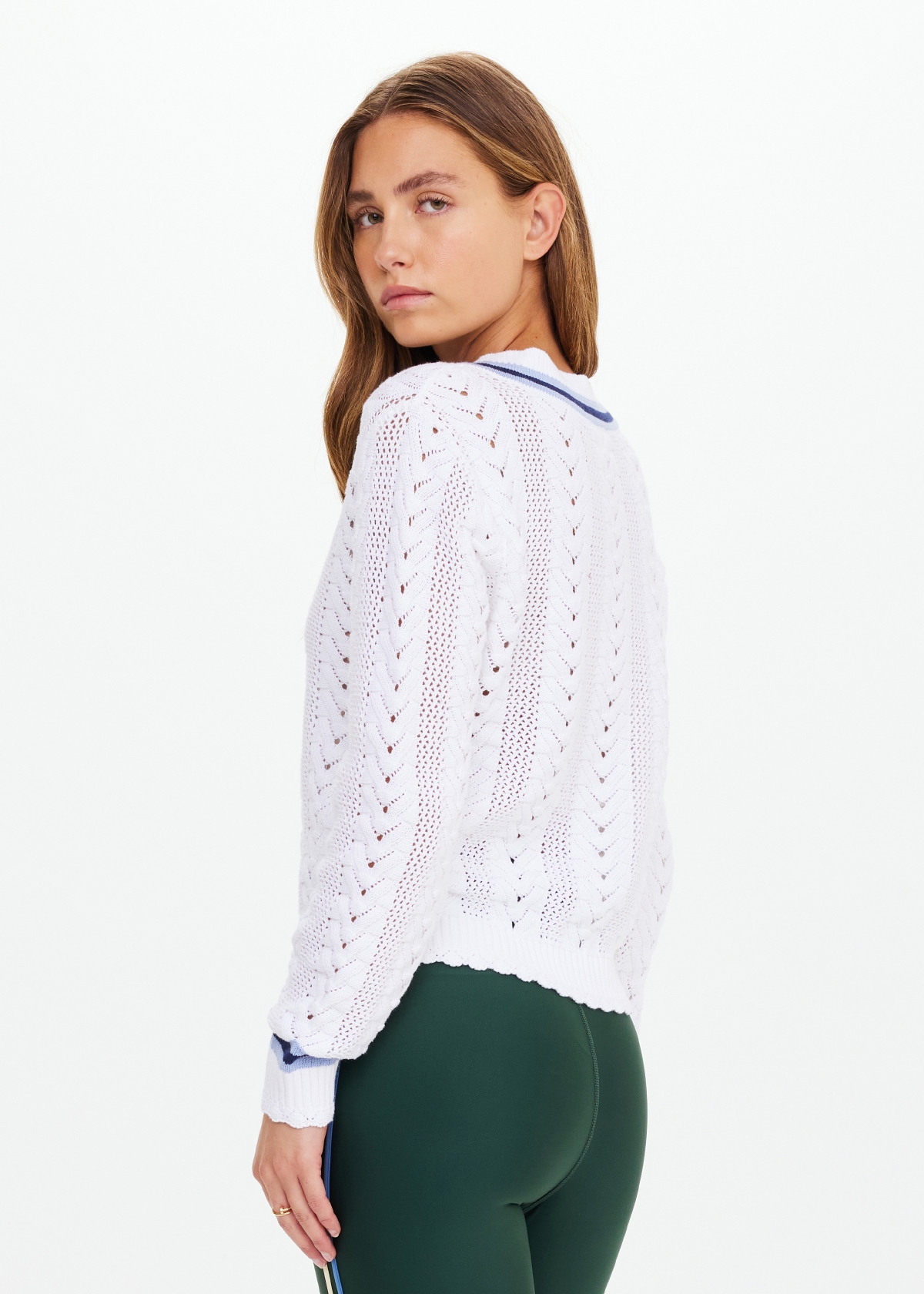 CITTA SONNY V NECK SWEATER in WHITE | The UPSIDE