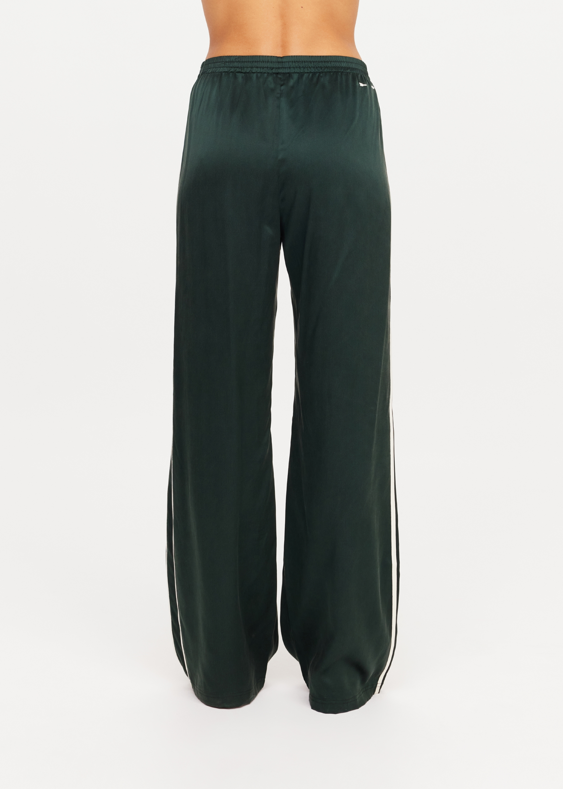 MARNIE SILK WIDE LEG PANT in JUNGLE GREEN | The UPSIDE