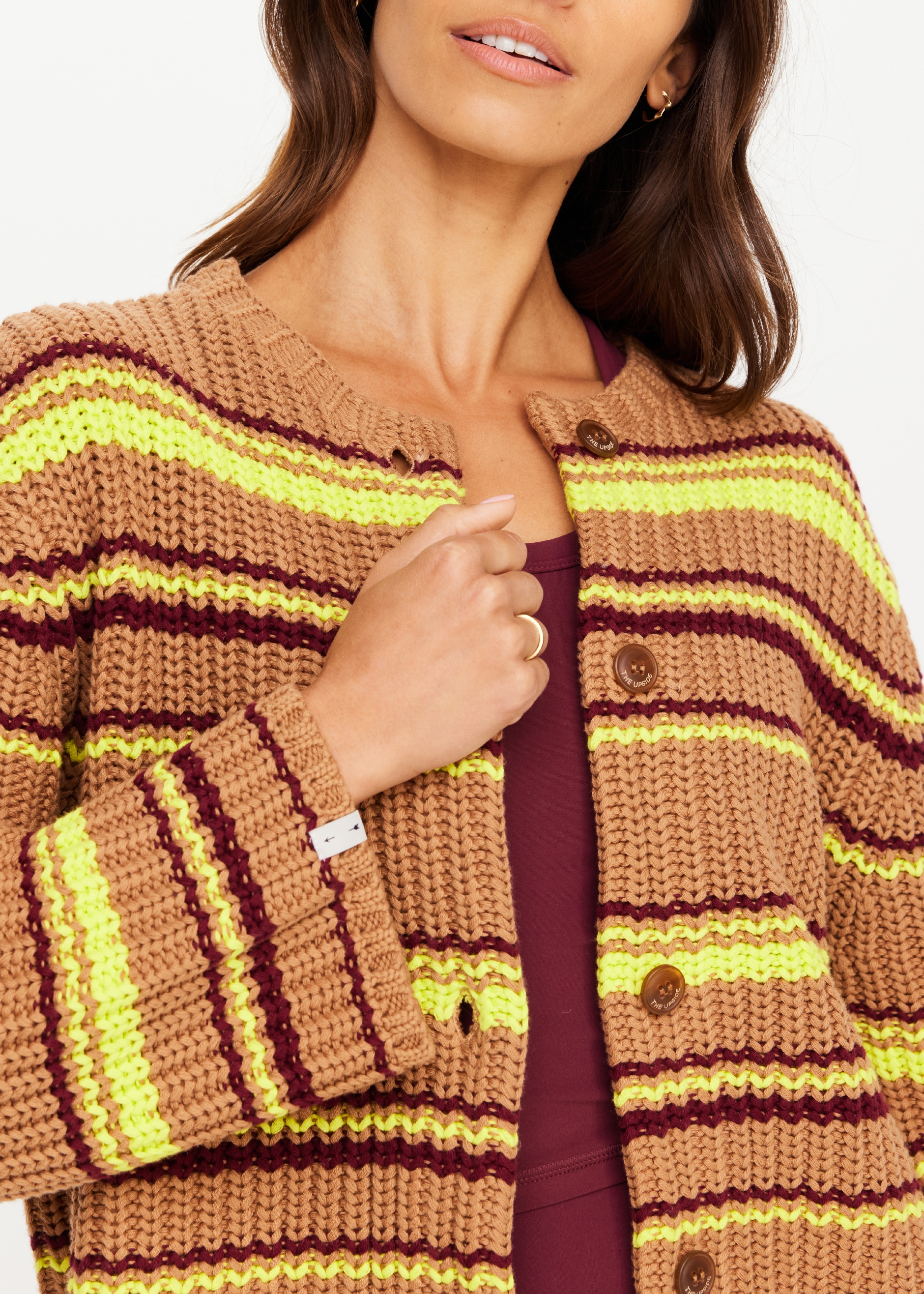 BENDETTA KNIT CARDIGAN in STRIPE | The UPSIDE