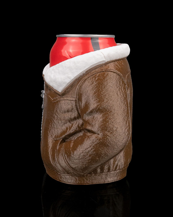 Leather Bomber Style Can Or Trinket Holder