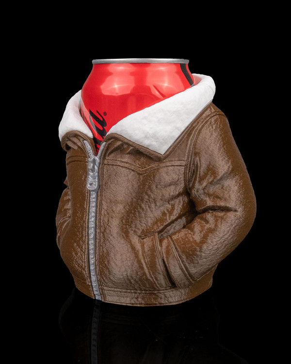 Leather Bomber Style Can Or Trinket Holder