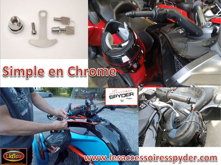 CHROME Lidlox Serrure Pour Casque De Moto Pour Spyder (SIMPLE) NE FAIT PAS sur 2024