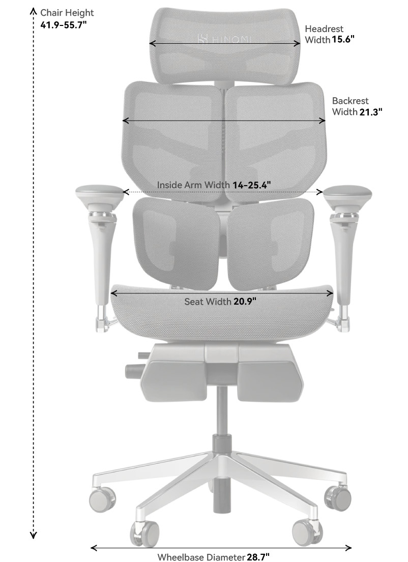 Hinomi X2 Pro Ergonomic Office Chair | Four-Panel Backrest for