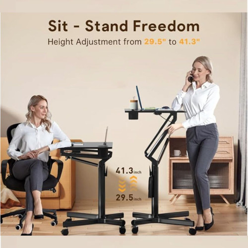 Healthy Posture Small Height Adjustable Mobile Standing Desk