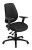 Saffron R DT mid back ergonomic office chair in black fabric with adjustable arms and rolling base