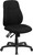 Armless Black Fabric Office Chair with Lumbar Support Back 