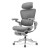 Healthy Posture Hinomi H2 Pro ergonomic mesh chair in moon grey, side view with adjustable footrest.