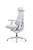 LiberNovo Omni Pro dynamic support system showing transparent backrest, adjustable headrest, armrests, lumbar mechanism, and recline components.