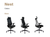 Hinomi Nest Ergonomic Office Chair in Black shown from front, rear, and side views with optional adjustable headrest, breathable mesh backrest, and ergonomic design