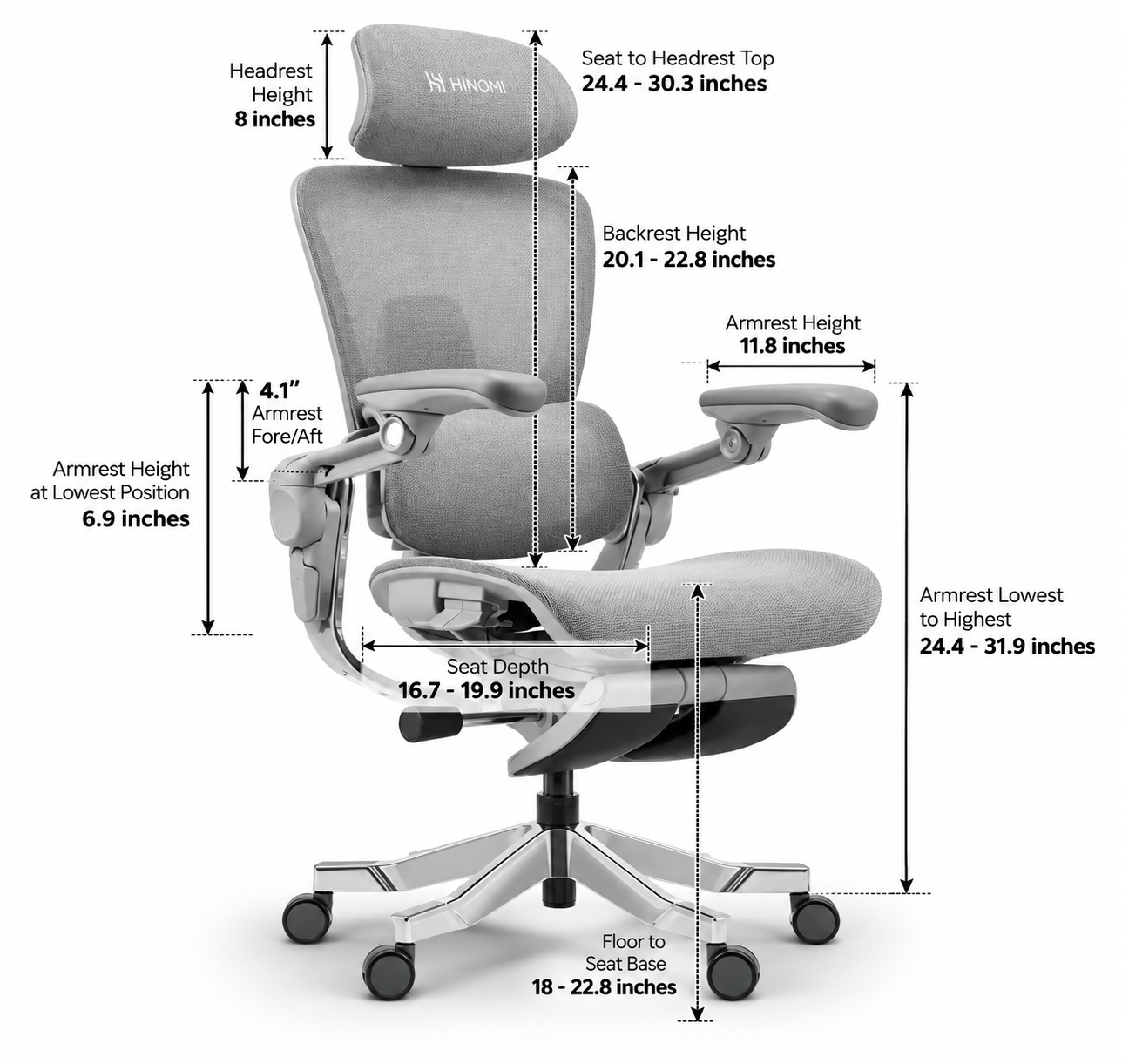 Hinomi H2 Pro Ergonomic Office Chair | Aeron Alternative