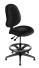 Saffron R mid back counter height ergonomic chair in black fabric with footring base and no arms
