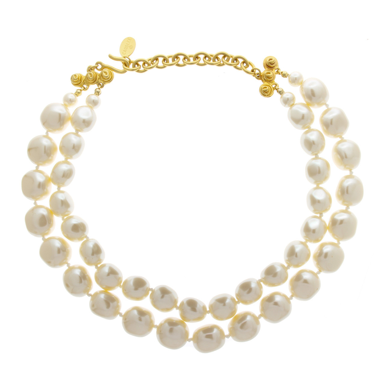 Vintage Carolee Double Strand Faux Pearl Necklace - Antiques and ...