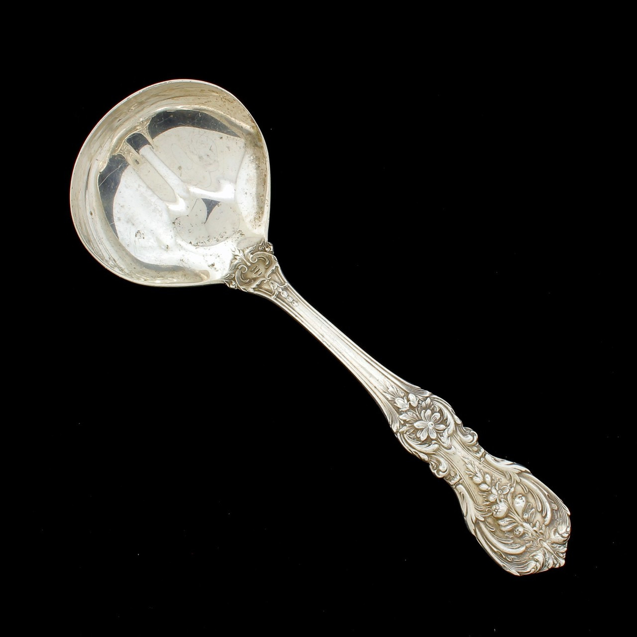 REED & BARTON GEORGIAN ROSE OLD MARK STERLING CREAM SOUP SPOON 5 7/8” XLNT COND 