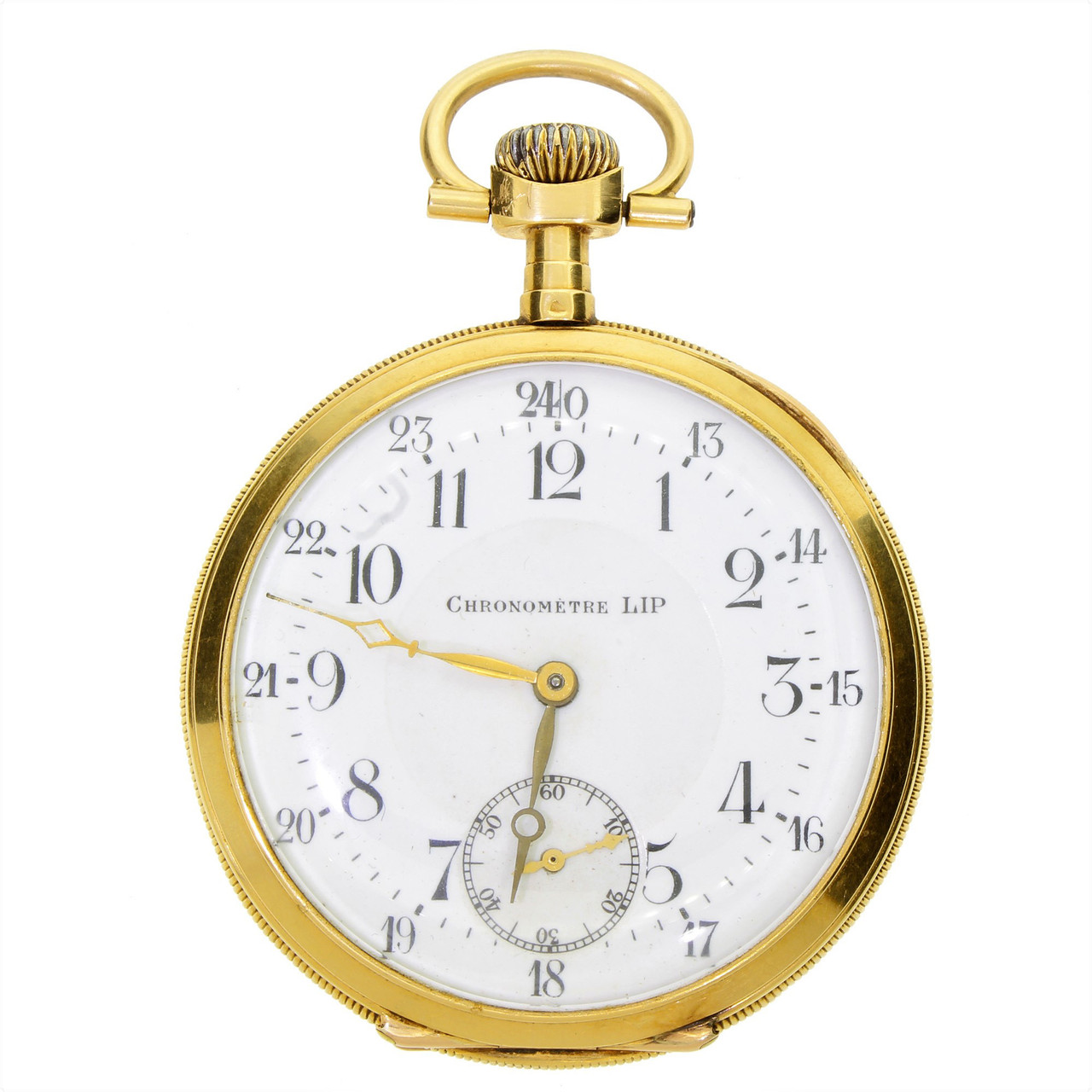 18K Gold 1940's Chronometre Lip Open Face Dress Pocket Watch Grams