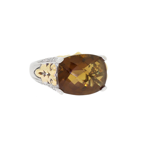 VICTORIA WIECK CZ  SMOKEY TOPAZ COLOR 925 SILVER RING SIZE 6.75