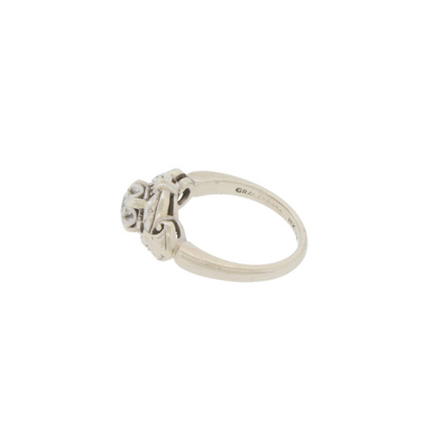 Louis Vuitton White Gold and Diamond Petite Fleur Ring, Cocktail Ring, Size 4 1/2, Contemporary Jewelry