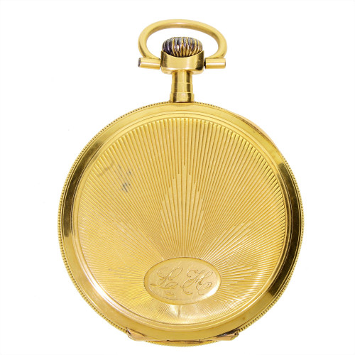 18K Gold 1940's Chronometre Lip Open Face Dress Pocket Watch
