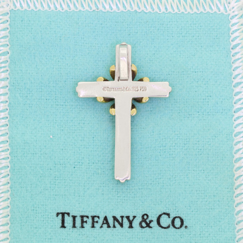 Tiffany Co 18K Gold 925 Sterling Silver Christian Cross
