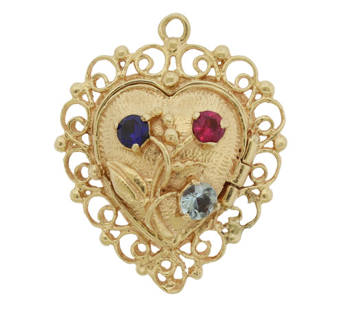 VTG 14K Gold Love Heart Photo Locket Pendant Charm For Bracelet Left Handed 6.9G VTG 14K Gold Love Heart Photo Locket Pendant Charm For Bracelet Left Handed 6.9G
