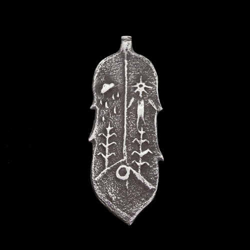 Marcus Chavez Native American Heavy Sterling Silver 925 Pendant Navajo Tufa Cast