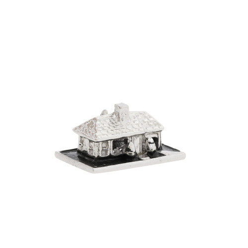 Vintage Sterling Silver 925 Log Cabin House Home Enamel Charm - Cute! Vintage Sterling Silver 925 Log Cabin House Home Enamel Charm - Cute!