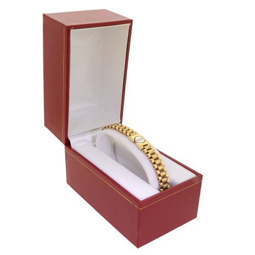 Vtg 14k Gold Men's Ladies 8in Bracelet Jubilee Style W Love Screws 27.2G Unisex Vtg 14k Gold Men's Ladies 8in Bracelet Jubilee Style W Love Screws 27.2G Unisex