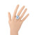 Vintage Designer Signed Sterling Silver Tear Drop Blue Topaz Ring sz 10