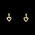 Estate 14k Yellow Gold Real Diamond Heart Earrings Pierced Ear Great 4 Everyday