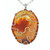 Large Vintage Modernist Amber Agate Stone Pendant Necklace Abstract Large Vintage Modernist Amber Agate Stone Pendant Necklace Abstract