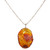 Large Vintage Modernist Amber Agate Stone Pendant Necklace Abstract Large Vintage Modernist Amber Agate Stone Pendant Necklace Abstract