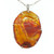 Large Vintage Modernist Amber Agate Stone Pendant Necklace Abstract Large Vintage Modernist Amber Agate Stone Pendant Necklace Abstract