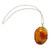 Large Vintage Modernist Amber Agate Stone Pendant Necklace Abstract Large Vintage Modernist Amber Agate Stone Pendant Necklace Abstract