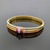 Vtg 14k Tri Gold Diamond Red Ruby Bangle Bracelet 7" Classic & Classy 15.1 Gr