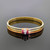 Vtg 14k Tri Gold Diamond Red Ruby Bangle Bracelet 7" Classic & Classy 15.1 Gr