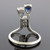 18K 750 White Gold Ring Diamond Pear Sapphire Modern Elegant Look Size 6 Italy 18K 750 White Gold Ring Diamond Pear Sapphire Modern Elegant Look Size 6 Italy