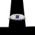 Vintage Petite Art Deco Diamond Blue Sapphire 18k White Gold Ring Size 8.25