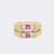 Stunning 14k Gold Princess Cut Diamond Band Ring By David Hurley W Pink Gemstone