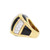 Vintage David Webb 18k Gold Diamond Platinum Enamel Dinner Cocktail Ring Size 5