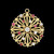Vintage 14K Gold Synthetic Rubies & 0.94CT Diamonds Circle Brooch