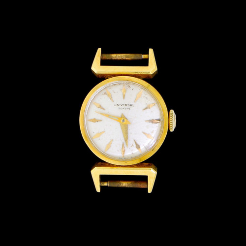 専用 UNIVERSAL GENEVE ゴールド スクエア 腕時計 1035 Rare Universal Geneve 18k Gold Watch Ref. 155594 1T Unusual