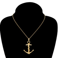 14k Yellow Gold Sea Ship's Anchor Pendant 1.82 inches Designer Signed 10 Grams!