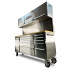 72" 15 Drawer Stainless Roller cabinet with upper cabinet