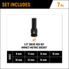 Gearwrench 7pc 1/2”Dr Impact Hex Bit Socket Set Metric 84940